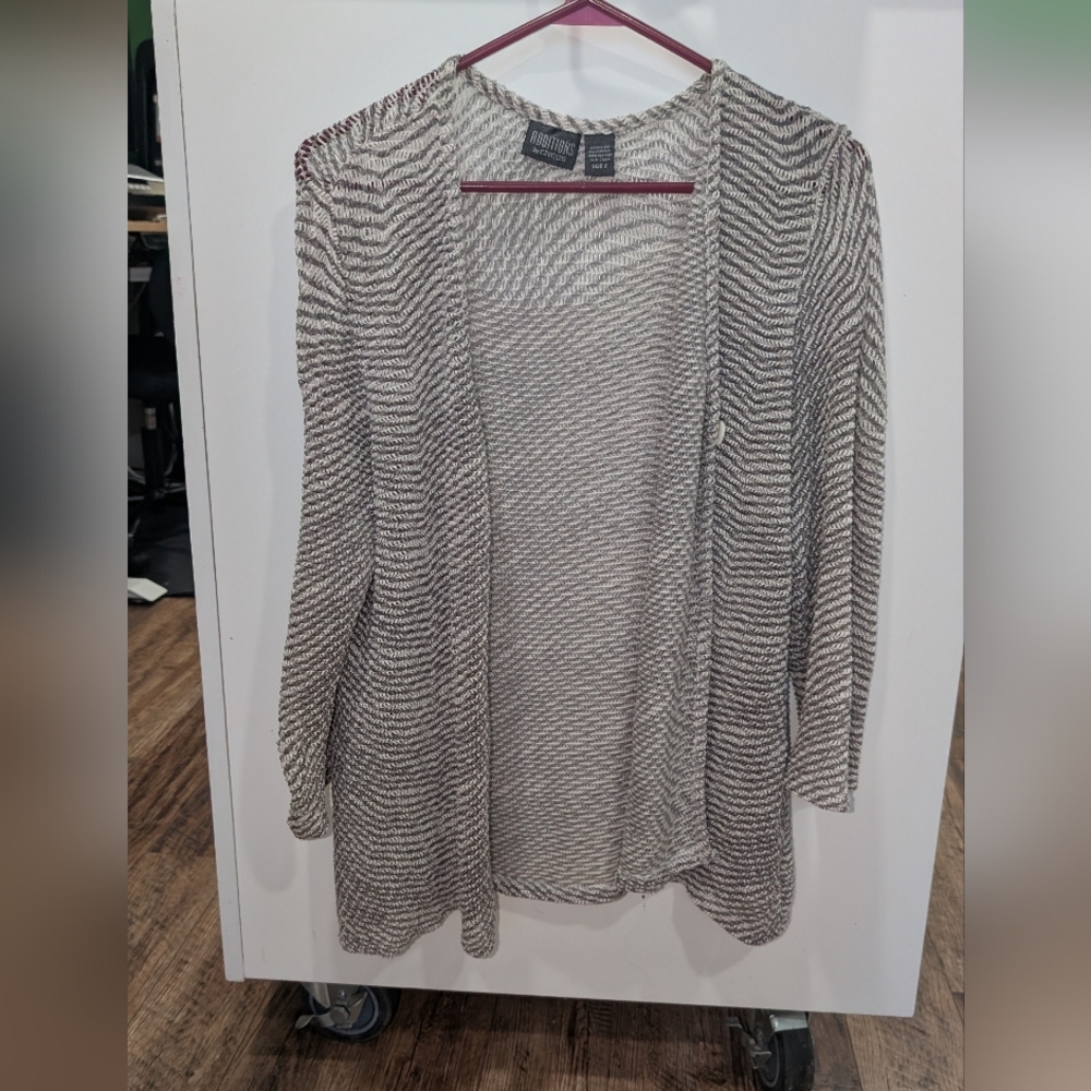 Black and White Striped Cardigan